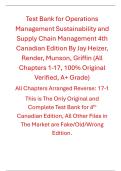 Test Bank Operations Management Sustainability and Supply Chain Management 4th Canadian Edition By Jay Heizer&comma; Render&comma; Munson&comma; Griffin