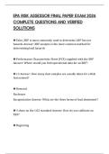 EPA RISK ASSESSOR FINAL PAPER EXAM 2026 COMPLETE QUESTIONS AND VERIFIED SOLUTIONS
