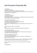 Civil Procedure Florida Bar MC Latest Edition &lpar;2026&sol;2027&rpar; with Verified Answers