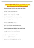 CFOT Certified Fiber Optic Technician Course Questions with Correct Answers 2025&period;