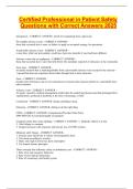 Certified Professional in Patient Safety Questions with Correct Answers 2025