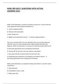 NURS 580 QUIZ 1 QUESTIONS WITH ACTUAL ANSWERS 2025&period;