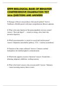 EPPP BIOLOGICAL BASES OF BEHAVIOR COMPREHENSIVE EXAMINATION TEST 2026 QUESTIONS AND ANSWERS