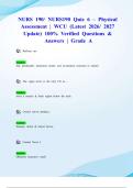 NURS 190&sol; NURS190 Quiz 6 &ndash; Physical Assessment &vert; WCU &lpar;Latest 2026&sol; 2027 Update&rpar; 100&percnt; Verified Questions & Answers &vert; Grade A