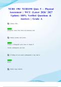 NURS 190&sol; NURS190 Quiz 5 &ndash; Physical Assessment &vert; WCU &lpar;Latest 2026&sol; 2027 Update&rpar; 100&percnt; Verified Questions & Answers &vert; Grade A