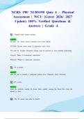 NURS 190&sol; NURS190 Quiz 4 &ndash; Physical Assessment &vert; WCU &lpar;Latest 2026&sol; 2027 Update&rpar; 100&percnt; Verified Questions & Answers &vert; Grade A
