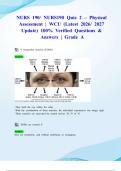 NURS 190&sol; NURS190 Quiz 2 &ndash; Physical Assessment &vert; WCU &lpar;Latest 2026&sol; 2027 Update&rpar; 100&percnt; Verified Questions & Answers &vert; Grade A