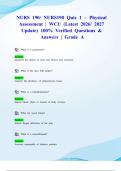 NURS 190&sol; NURS190 Quiz 1 &ndash; Physical Assessment &vert; WCU &lpar;Latest 2026&sol; 2027 Update&rpar; 100&percnt; Verified Questions & Answers &vert; Grade A