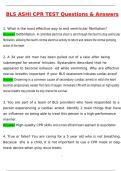 BLS ASHI CPR Test Questions 2025 Newest Updated Questions and Answers &lpar;2025 &sol; 2026&rpar; &lpar;Verified Answers by Expert&rpar;