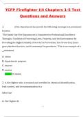 TCFP Firefighter I-II Chapters 1-5 Test 2025 Newest Actual Questions and Correct Answers &lpar;2025 &sol; 2026&rpar; &lpar;Verified Answers by Expert&rpar;