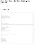 Corrections Exam – Questions & Appropriate Solutions