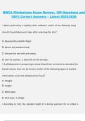 NWCA &ndash; Phlebotomy Exam Review&comma; 180 Questions and 100&percnt; Correct Answers &lpar;Latest 2025&sol;2026&rpar; &ndash; Complete Certification Material