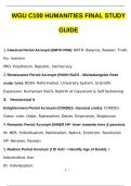 WGU C100 Humanities FINAL Study Guide Graded A&plus;&lpar;100&percnt; Verified&rpar;