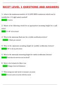 NICET LEVEL 1 EXAM 2025 Newest Updated Questions and Correct Answers &lpar;2025 &sol; 2026&rpar; &lpar;Verified Answers by Expert&rpar; &lpar;100&percnt; Guaranteed Pass&rpar;