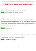 PALS Exam 2025 Newest Updated Questions and Correct Answers &lpar;2025 &sol; 2026&rpar; &lpar;Verified Answers by Expert&rpar;