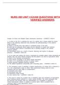 NURS 400 UNIT 4 EXAM QUESTIONS WITH COMPLETE VERIFIED ANSWERS