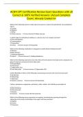 ACSM CPT Certification Review Exam Questions with all Correct & 100&percnt; Verified Answers &vert;Actual Complete Exam&vert; Already Graded A&plus;