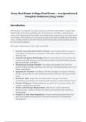 Perry Real Estate College Final Exam 2025&sol;2026 &vert; 100 Questions & Complete Solutions &vert; Real Estate Licensing