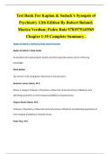 Test Bank For Kaplan & Sadock&rsquo;s Synopsis of Psychiatry 12th Edition By Robert Boland&semi; Marica Verdiun&semi; Pedro Ruiz 9781975145569 Chapter 1-35 Complete Summary &period;