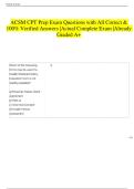 ACSM CPT Prep Exam Questions with All Correct & 100&percnt; Verified Answers &vert;Actual Complete Exam &vert;Already Graded A&plus;