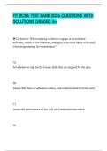 FIT BCBA TEST BANK 2026 QUESTIONS WITH SOLUTIONS GRADED A&plus;