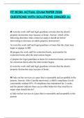 FIT BCBA ACTUAL EXAM PAPER 2026 QUESTIONS WITH SOLUTIONS GRADED A&plus;