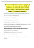 Test Bank For Kaplan & Sadock&rsquo;s Synopsis of Psychiatry 12th Edition By Robert Boland&semi; Marica Verdiun&semi; Pedro Ruiz 9781975145569 Chapter 1-35 Complete Summary &period;