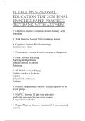 FL FTCE PROFESSIONALEDUCATIONTEST2026FINALPRACTICE PAPERPRACTICETEST BANKWITHANSWERS
