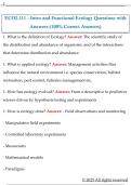 COL111 - Intro and Functional Ecology Questions with  Answers &lpar;100&percnt; Correct Answers&rpar;