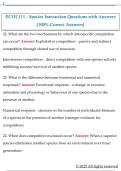 ECOL111 - Species Interaction Questions with Answers  &lpar;100&percnt; Correct Answers&rpar;