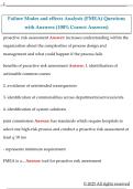 Failure Mode and Effects Analysis &lpar;FMEA&rpar; Overview  Questions with Answers &lpar;100&percnt; Correct Answers&rpar;