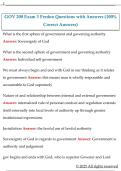 GOV 200 Exam 3 Ferdon Questions with Answers &lpar;100&percnt;  Correct Answers&rpar; 