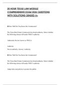 20 HOUR TEXAS LAW MODULE COMPREHENSIVE EXAM 2026 QUESTIONS WITH SOLUTIONS GRADED A&plus;