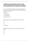 FLORIDA LAWS AND RULES ACTUAL EXAM 2026 QUESTIONS AND COMPLETE ANSWERS