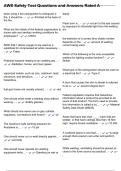 AWS Safety Test Questions and Answers Rated A