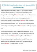 RNSG 1144 Exam One Questions with Answers &lpar;100&percnt;  Correct Answers&rpar;