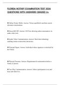 FLORIDA NOTARY EXAMINATION TEST 2026 QUESTIONS WITH ANSWERS GRADED A&plus;