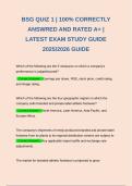 BSG QUIZ 1 &vert; 100&percnt; CORRECTLY ANSWRED AND RATED A&plus; &vert; LATEST EXAM STUDY GUIDE 2025&sol;2026 GUIDE