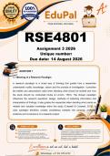 RSE4801 Assignment 3 &lpar;COMPLETE ANSWERS&rpar; 2026 - DUE 14 August 2026