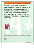 WASHINGTON MPJE FINAL EXAM 2  TEST BANK 2 LATEST &sol;WASHINGTON  MPJE FINAL EXAM PREPARATION &sol;  WASHINGTON MPJE PRACTICE EXAM  WITH 400 COMPLETE QUESTIONS  AND CORRECT DETAILED ANSWERS  &vert;ALREADY GRADED A&plus;&vert;BRAND NEW  VERSION&excl;&excl; 