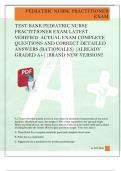 TEST BANK PEDIATRIC NURSE  PRACTITIONER EXAM LATEST  VERIFIED  ACTUAL EXAM COMPLETE  QUESTIONS AND CORRECT DETAILED  ANSWERS &lpar;RATIONALES&rpar; &vert;ALREADY  GRADED A&plus;&vert;&vert;BRAND NEW VERSION&excl;&excl; 