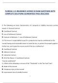 FLORIDA 2-15 INSURANCE LICENSE III EXAM QUESTIONS WITH COMPLETE SOLUTIONS GUARANTEED PASS 2025&sol;2026