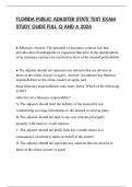 FLORIDA PUBLIC ADJUSTER STATE TEST EXAM STUDY GUIDE FULL Q AND A 2026