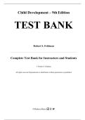Test Bank For Child Development 9th Edition By Robert S&period; Feldman &lpar;All Chapters 1-13&rpar;