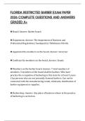 FLORIDA RESTRICTED BARBER EXAM PAPER 2026 COMPLETE QUESTIONS AND ANSWERS GRADED A&plus;