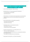 Intuit Academy Business Tax Exam Questions and Answers Graded A&plus; 100 &percnt; Verified