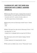 FLUOROSCOPY ARRT TEST PAPER 2026 QUESTIONS WITH CORRECT ANSWERS GRADED A&plus;
