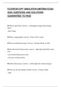 FLUOROSCOPY SIMULATION MIDTERM EXAM 2026 QUESTIONS AND SOLUTIONS GUARANTEED TO PASS