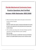 Florida Mechanical Contractor Exam Practice Questions And Verified Answers With Rationales 2025&vert;2026
