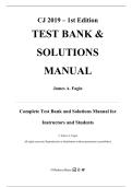 Test Bank and Solutions Manual for CJ 2019 1st Edition by James A&period; Fagin &lpar;All Chapters 1-14&rpar;